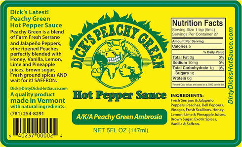 Dirty Dicks Variety Trio | Original, Caribbean, Peachy Green Hot Sauces - 5 Fl Oz, Pack of 3