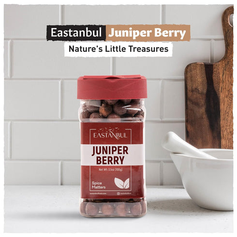 Eastanbul Juniper Berries Whole 3.5oz, Natural Juniper Berries for Gin Based Recipes, Brines, Thanksgiving, Jupiter Berries for Sauerkraut, Sauerbraten, Schwenkbraten, Juniper Berries for Cooking