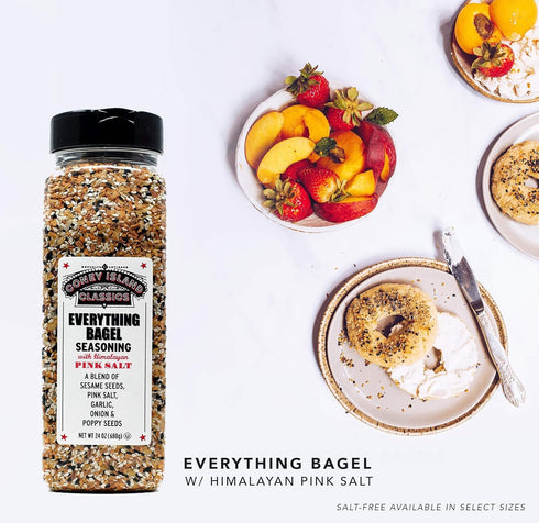 Everything Bagel SALT FREE Seasoning Premium Spice Blend with Sesame Seeds, Onion, Garlic, and Poppy Seed, 12 Oz
