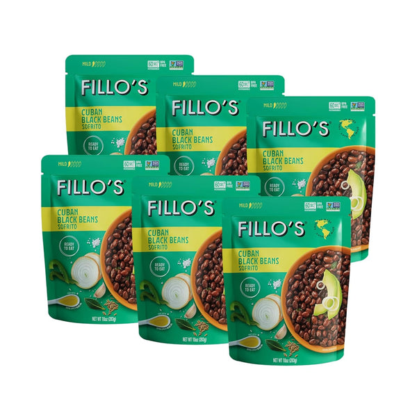 Fillo's Cuban Black Beans - Ready to Eat Beans, Gluten-Free, Preservative-Free, Microwavable