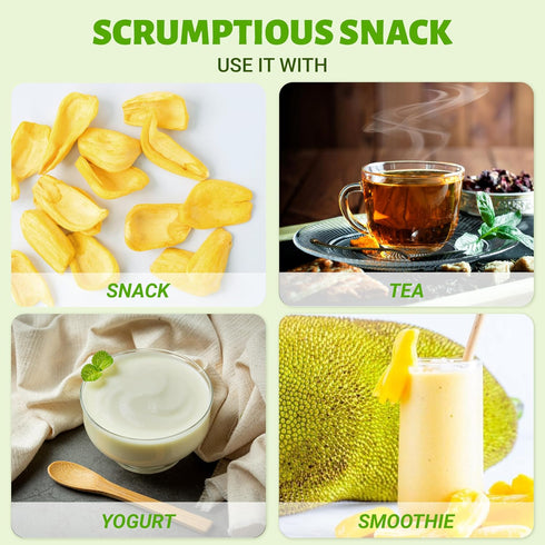 Pack 6, 12 Oz (2 DARLAC FARMS Freeze Dried Jackfruit Bites, Premium Organic Crispy Crunchy Natural Healthy Fruit Snacks