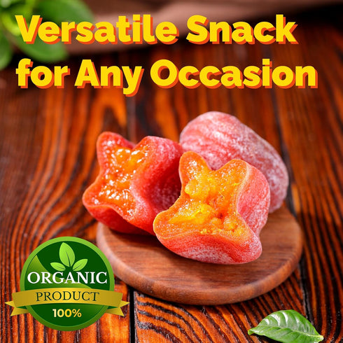 WJDDMGO Persimmons, 14.11oz Persimmon Whole Dried Soft and Chewy Fruit, No Sugar Added Dehydrated Unsweetened