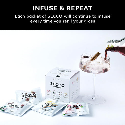 Packets 8 Packets) Seccos NEW Variety Box of Cocktail Infusions Hand Picked Fruits, Spices and Botanicals in Individual