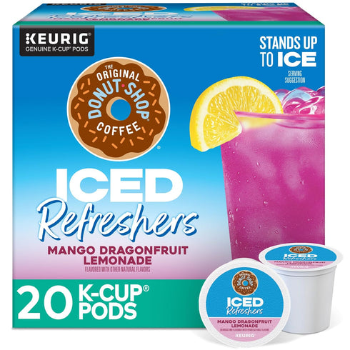 The Original Donut Shop Iced Refreshers, Mango Dragonfruit Lemonade Flavor, Keurig Single