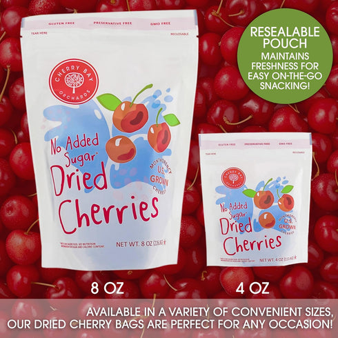 (Pack 8oz (1LB) -100% Packed Cherry Bay Orchards - Dried Montmorency Tart Cherries - No Added Sugar - of Two Bags