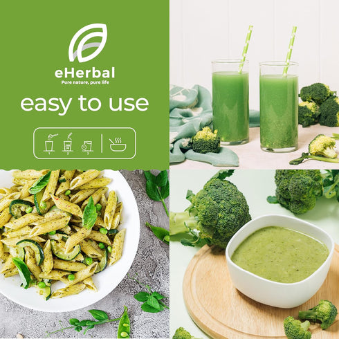 100% 2.43oz eHerbal Freeze-Dried Broccoli Powder Supergreen Food Non-GMO Rich in Nutrients Natural Herbal Flavoring