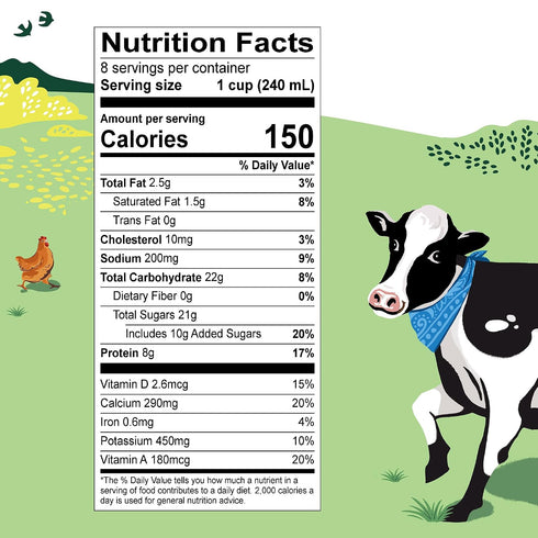 1% 64 Oz Organic Valley, Milk Uht Low Fat Chocolate, Fl