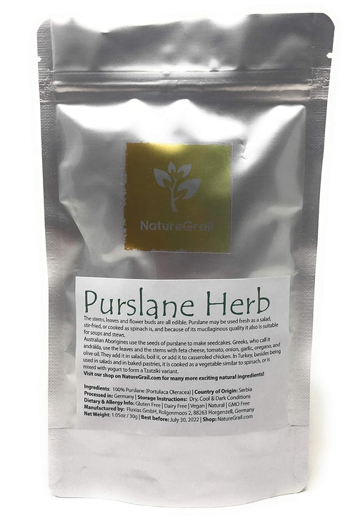 Purslane Herb - Dried Vegetable Similar to Spinach, 100% Purslane (Portulaca Oleracea) - Net Weight: 1.05oz / 30g