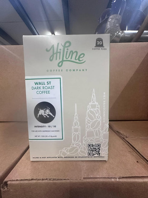 HiLine Espresso Coffee Pods, Vanilla Macaron Flavored Coffee, 20 Count, Compatible with Nespresso Original Brewers