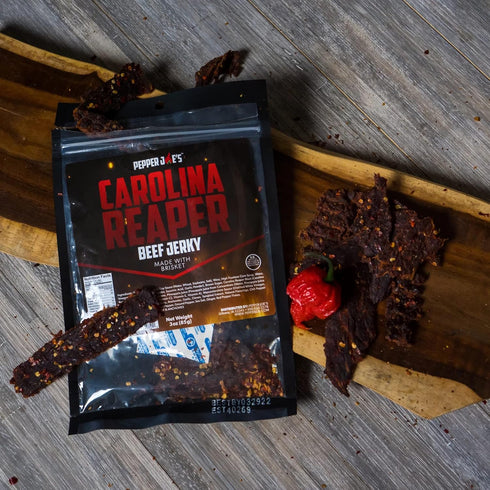 3 (3 Pack) Pepper Joes Carolina Reaper Beef Jerky Dangerously Delicious Spicy Beef Jerky with Worlds Hottest Pepper