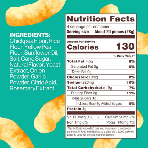 4 (Pack 1), 4g 3g Hippeas Chickpea Puffs, Vegan White Cheddar, Ounce of Protein, Fiber, Vegan, Gluten-Free, Crunchy