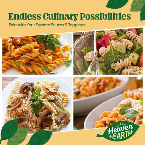 12oz (6 Pack) Heaven & Earth Brown Rice Pasta, Gluten Free Rotini, | Whole Grain | Gluten Free Pasta | Amazing Texure