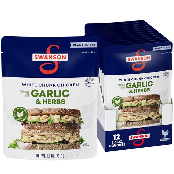 SWANSON S Garlic and Herbs White Chunk Fully Cooked Chicken, Ready to