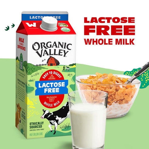64 Oz Organic Valley Ultra Pasteurized Organic Lactose Free Whole Milk