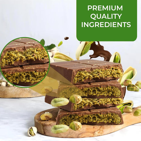 7oz, Chobella Dubai Chocolate Bar Pistachio, Premium Dubai Chocolate Bar with Pistachio Cream and Kataifi, Viral Candy