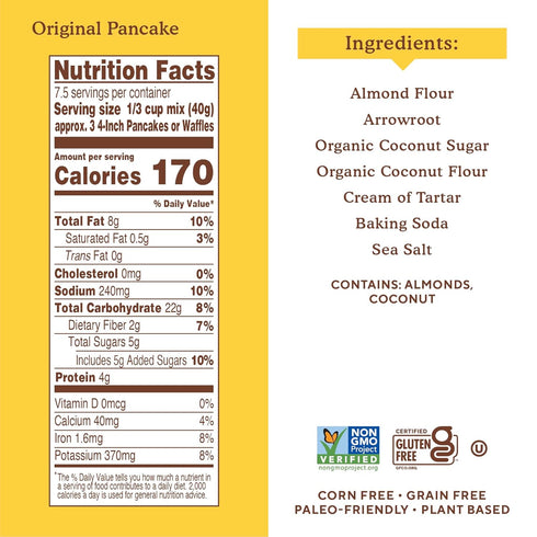 by Simple Mills 10.7 (Pack 1) Simple Mills Almond Flour Pancake & Waffle Mix, Original - Gluten Free, Plant Based