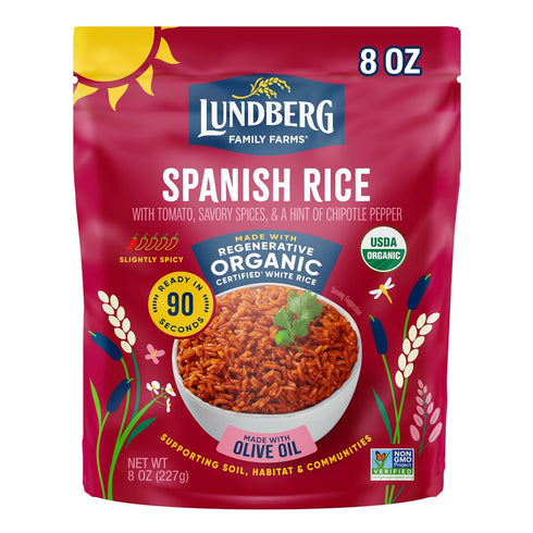 Lundberg Organic Spanish Rice - Microwave Ready in 90 Seconds, Regenerative Organic