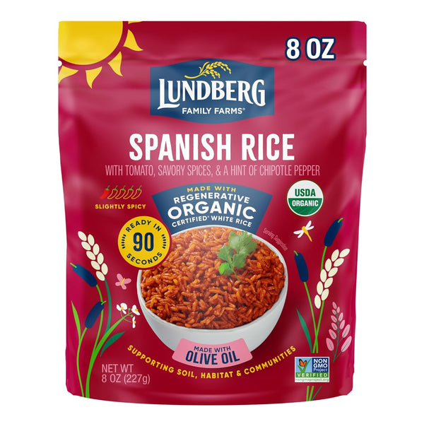 Lundberg Organic Spanish Rice - Microwave Ready in 90 Seconds, Regenerative Organic