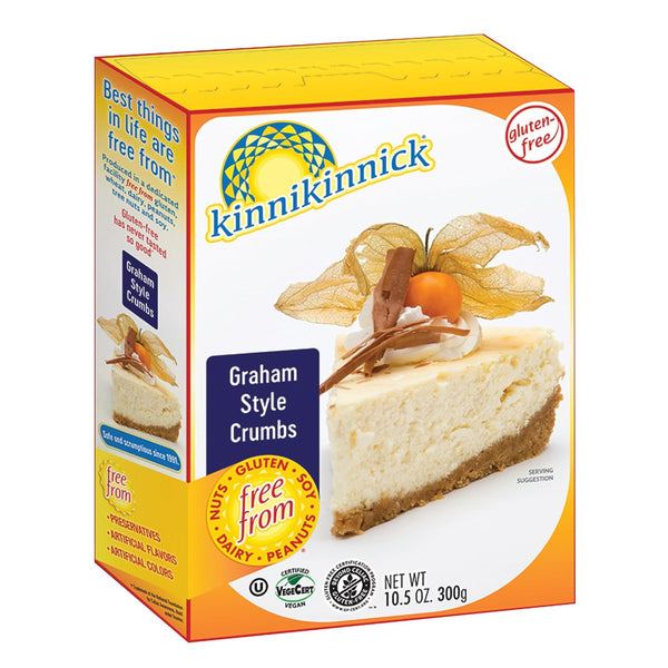 Kinnikinnick Graham Style Crumbs, Gluten Free, Allergy Friendly Vegan, 10.5 oz Box