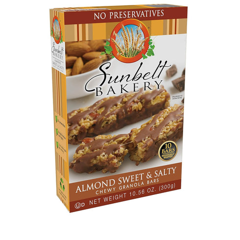 10 (2) Sunbelt Bakery Almond Sweet & Salty Chewy Granola Bars, Bars In Each Box, No Preservatives
