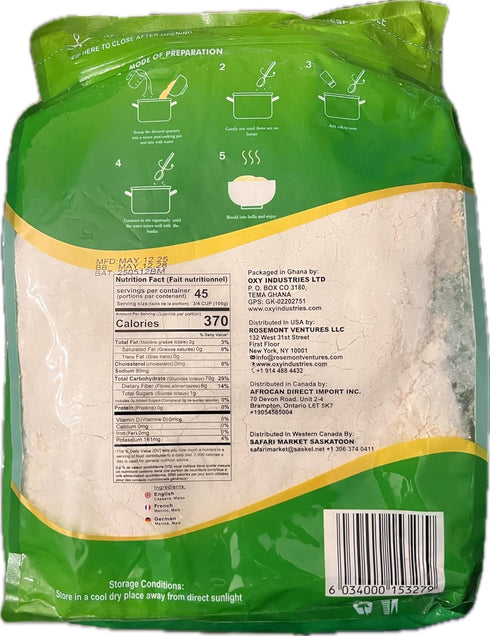 Sunny Gold (10 lbs) Banku Mix, Traditional African Cassava and Maize Flour