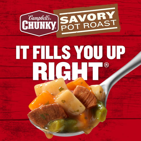 18.8 oz Campbells Chunky Soup, Savory Pot Roast Soup, Can