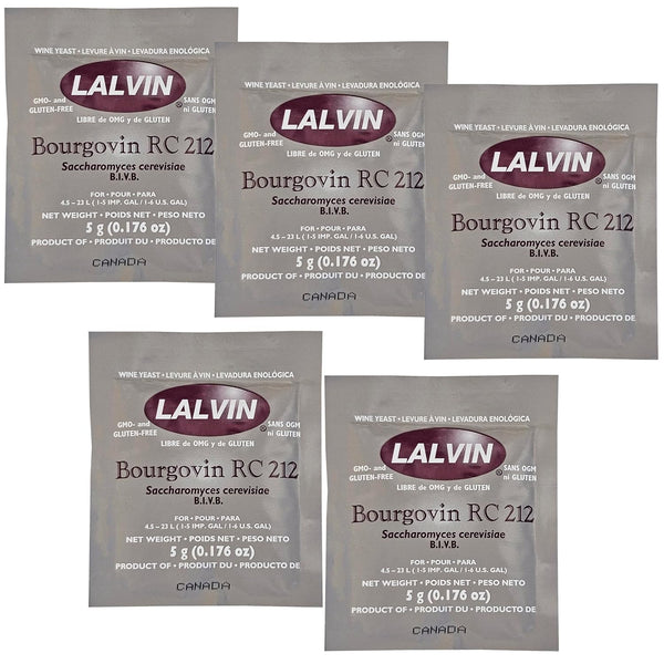 Lalvin Bourgovin RC 212 Wine Yeast, 5 grams, 5-Pack