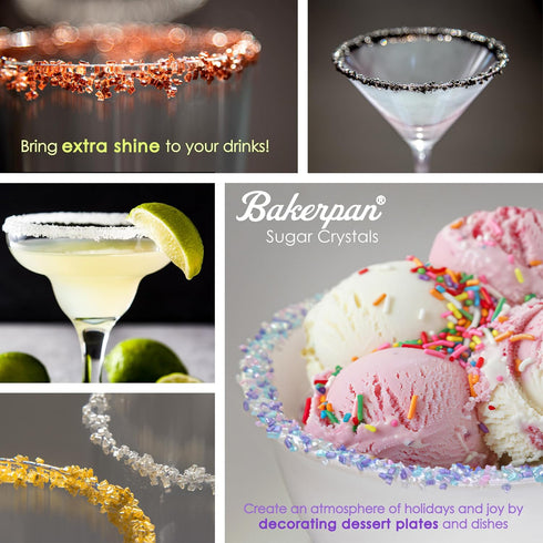 5 Bakerpan Pearlized Sugar Sprinkles for Baking - Ounce - Sparkling White Decorating Sugar Crystals for Cookies, Cake