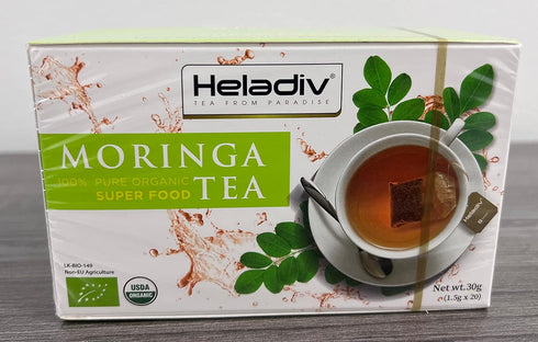 100% Immunity 20 HELADIV Moringa Tea - Organic Moringa Super Food Tea - Energy & Booster, Stress Relief - Individually
