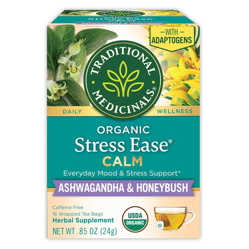 Traditional Medicinals Organic, Stress Ease Calm with Adaptogens, Ashwagandha & Honeybush -