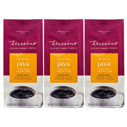 Teeccino Java Chicory Coffee Alternative - 11 Ounce - Ground Herbal Coffee