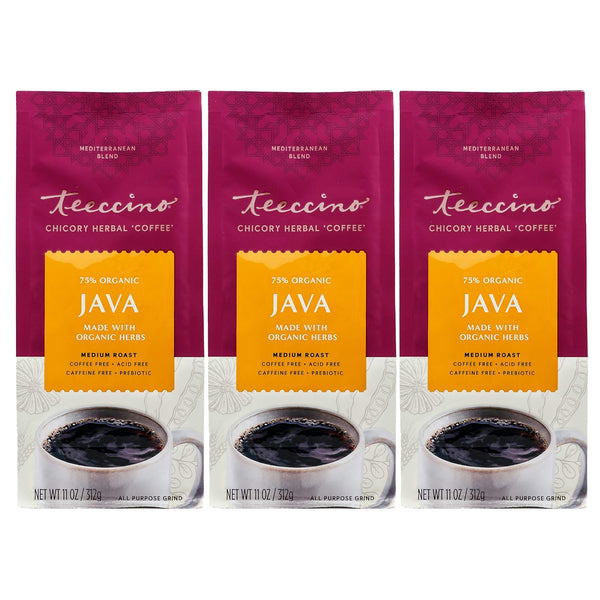 Teeccino Java Chicory Coffee Alternative - 11 Ounce - Ground Herbal Coffee