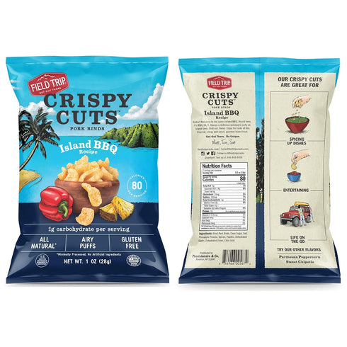 1oz 6 Pack Field Trip Gluten Free Pork Rinds, Crunchy Paleo and Keto Friendly Snack, High Protein Low Carb Snacks