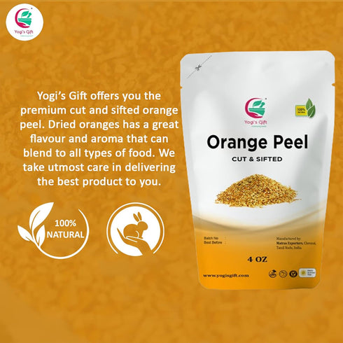 4 oz Dried Orange Peel | Rich Citrus Aroma and Flavour | Small Granules | Perfect for Tea, Cookies, Rye breads
