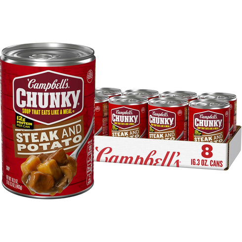 Campbells Chunky Soup, Steak and Potato Soup, 16.3 oz Can