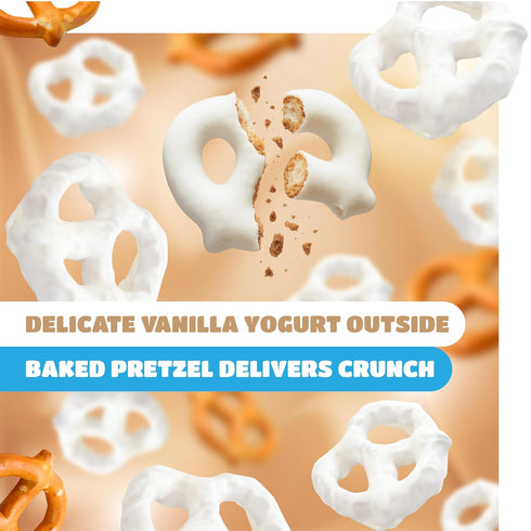 5 Pack Yogurt Covered Pretzels - Pound Bulk - Vanilla Yogurt Pretzels for Office Bowls, Snacking, and Gifting - Sweet