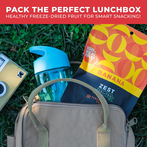 Pack (9.54 Oz), Pack, 0.53 Oz 18 Packs Zest Delites Freeze Dried Fruit Bulk Freeze Dried Strawberries, Bananas, Apple