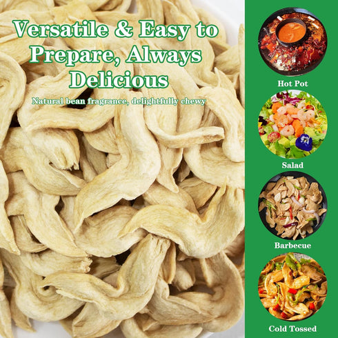 Coxtelsly 1lb (453g), Premium Soy Curls No Additives, High-Protein, Gluten-Free Vegan Meat Substitute, Whole Soybean
