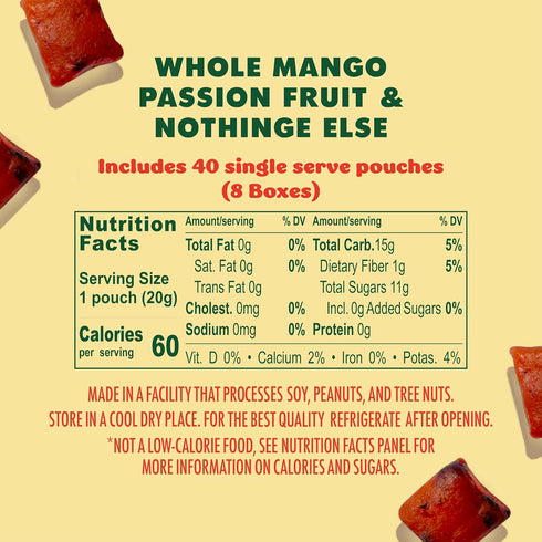 Gummies (Pack 8 5 40 (3.5 oz) SOLELY - Organic Mango & Passion Fruit Whole Fruit of Boxes, Bags per Box) - Fresh Fruit