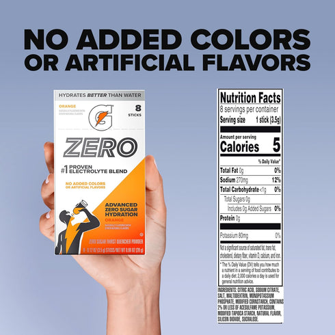 Packets, (Pack 32) Gatorade G Zero Powder Orange