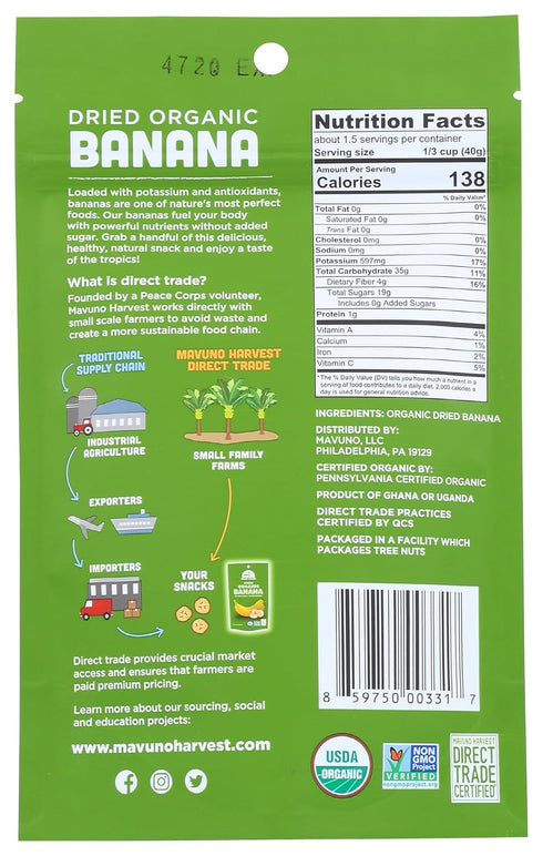 2 OZ MAVUNO HARVEST Organic Dried Banana