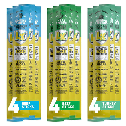 Lorissa's Kitchen Beef Sticks & Turkey Sticks Variety Pack - (Pack of
