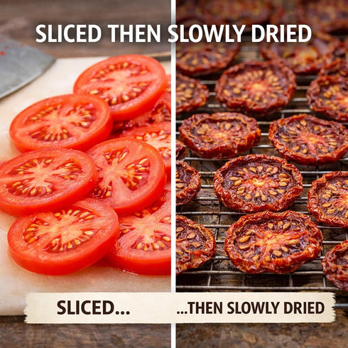 3 oz Dried Tomato Slices Fully Dehydrated Crunchy Round Cut Tomatoes Cooking Garnish Snack Made in USA