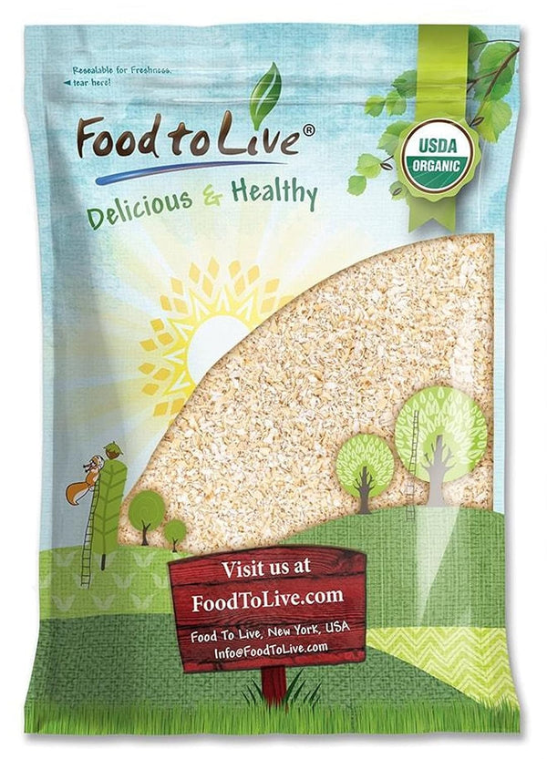 Food to Live Organic Oat Bran, 6 Pounds Non-GMO, Kosher, Raw, Vegan,