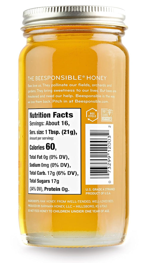 12 OZ (Pack 2), Bee Harmony Orange Blossom Raw Honey, of from California