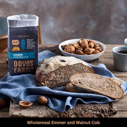 Emmer 2.2 lb 1 (Pack 2) Emmer Doves Farm Organic Stoneground Wholemeal Flour / kg of - High Protein Ancient Grain Whole
