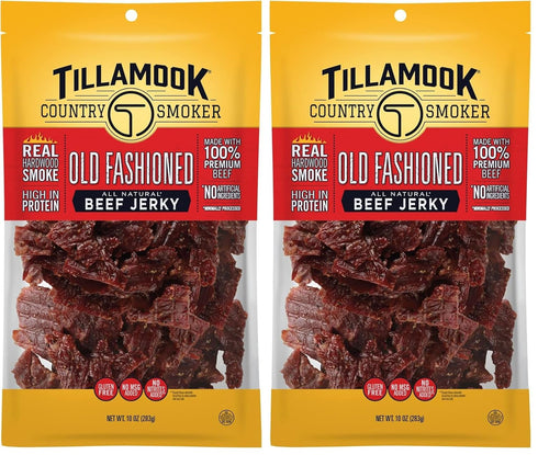 Tillamook Country Smoker Real Hardwood Smoked Beef Jerky, Old Fashioned, 10 Ounce