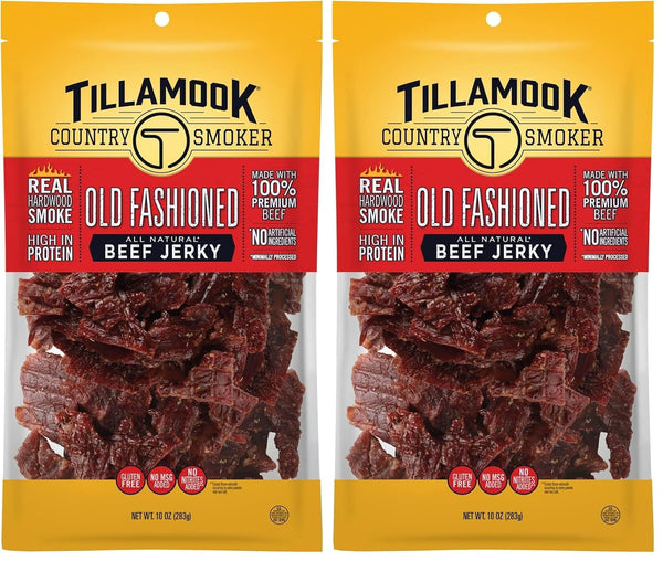 Tillamook Country Smoker Real Hardwood Smoked Beef Jerky, Old Fashioned, 10 Ounce