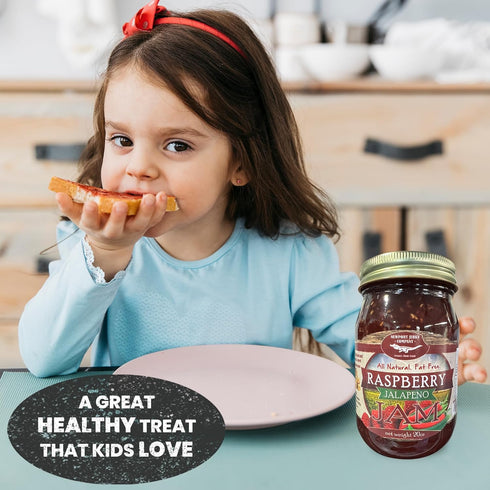 NEWPORT JERKY COMPANY 20 oz All Natural Gourmet Raspberry Jalapeno Jam | Classic Spread for Burgers, Sandwiches, Toast