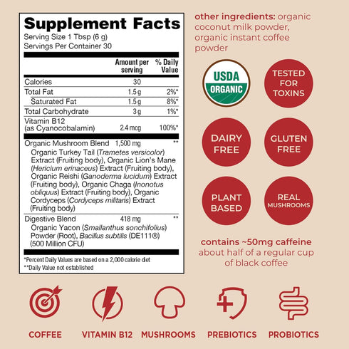 Immune 30 Four Sigmatic Original Mushroom Coffee | High Dose Lion's Mane, Chaga, Turkey Tail, Cordyceps and Reishi |
